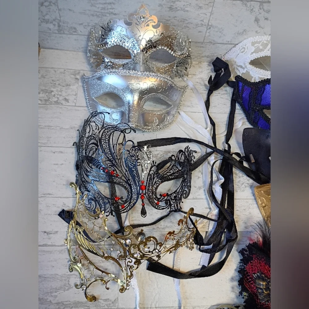 Lot of 9 Masquerade unbranded sexy face masks cosplay Party Halloween costume